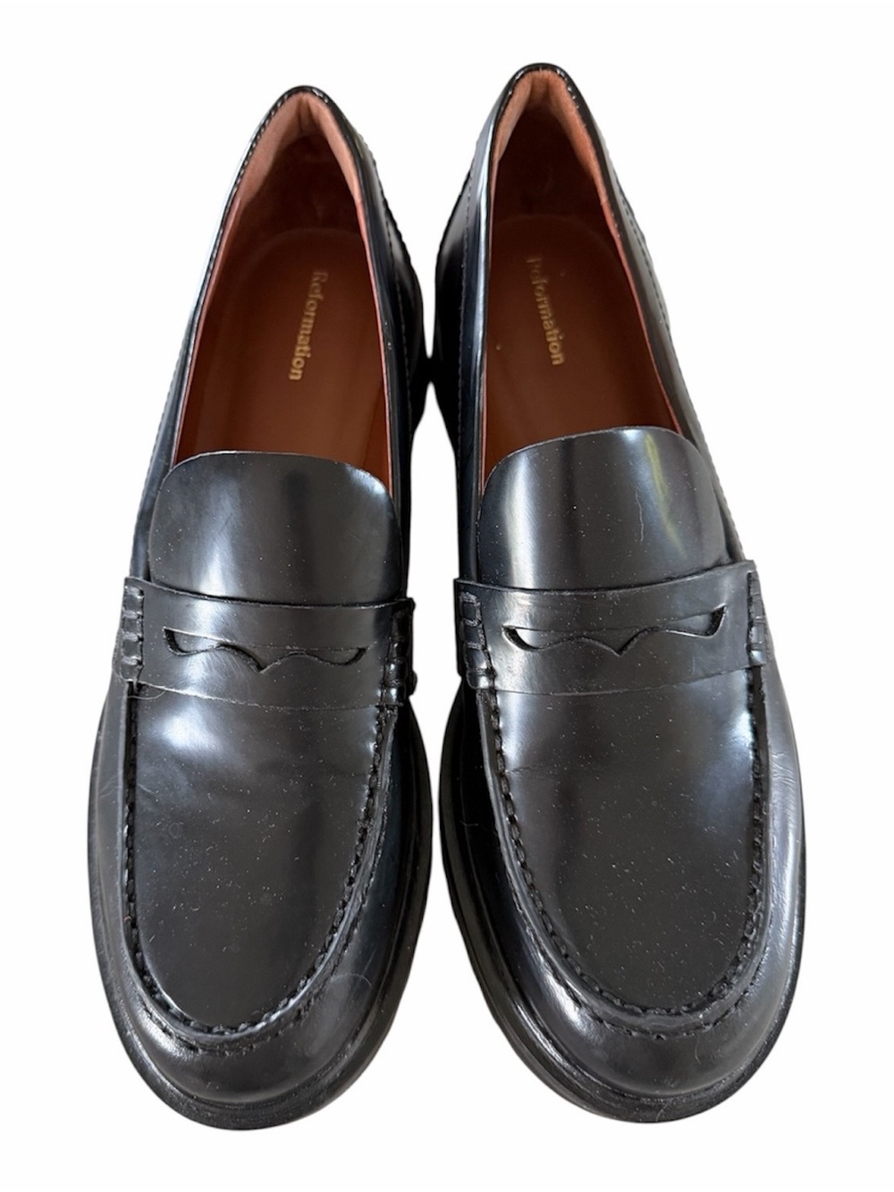 Reformation Agathea Chunky Loafer Black Size 8.5 - Picture 3 of 7